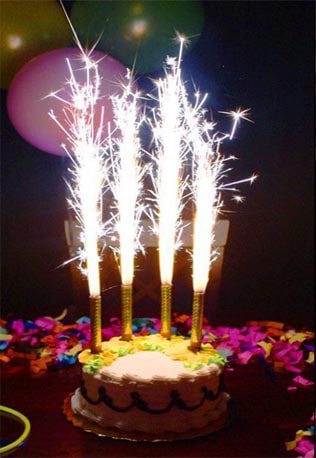 Gold Happy Birthday Cake Topper Sparkler - Haflaty Store